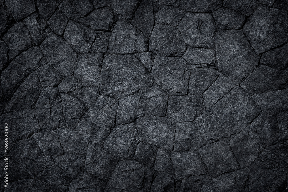 Fototapeta Black slate sotne wall or Dark stone texture abstract background