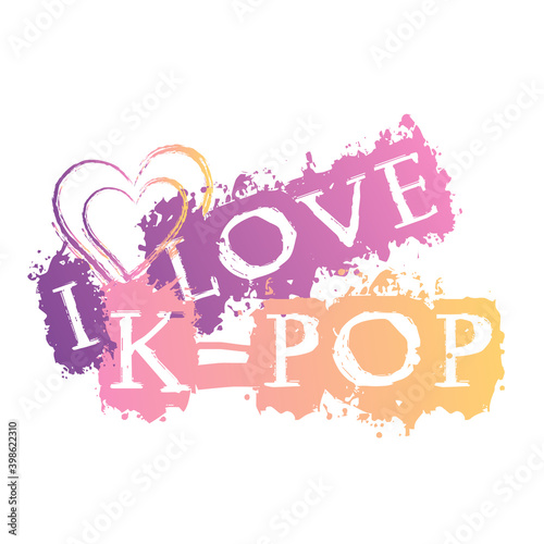 Fotografija Colorful k-pop lettering with a Hand-drawn heart