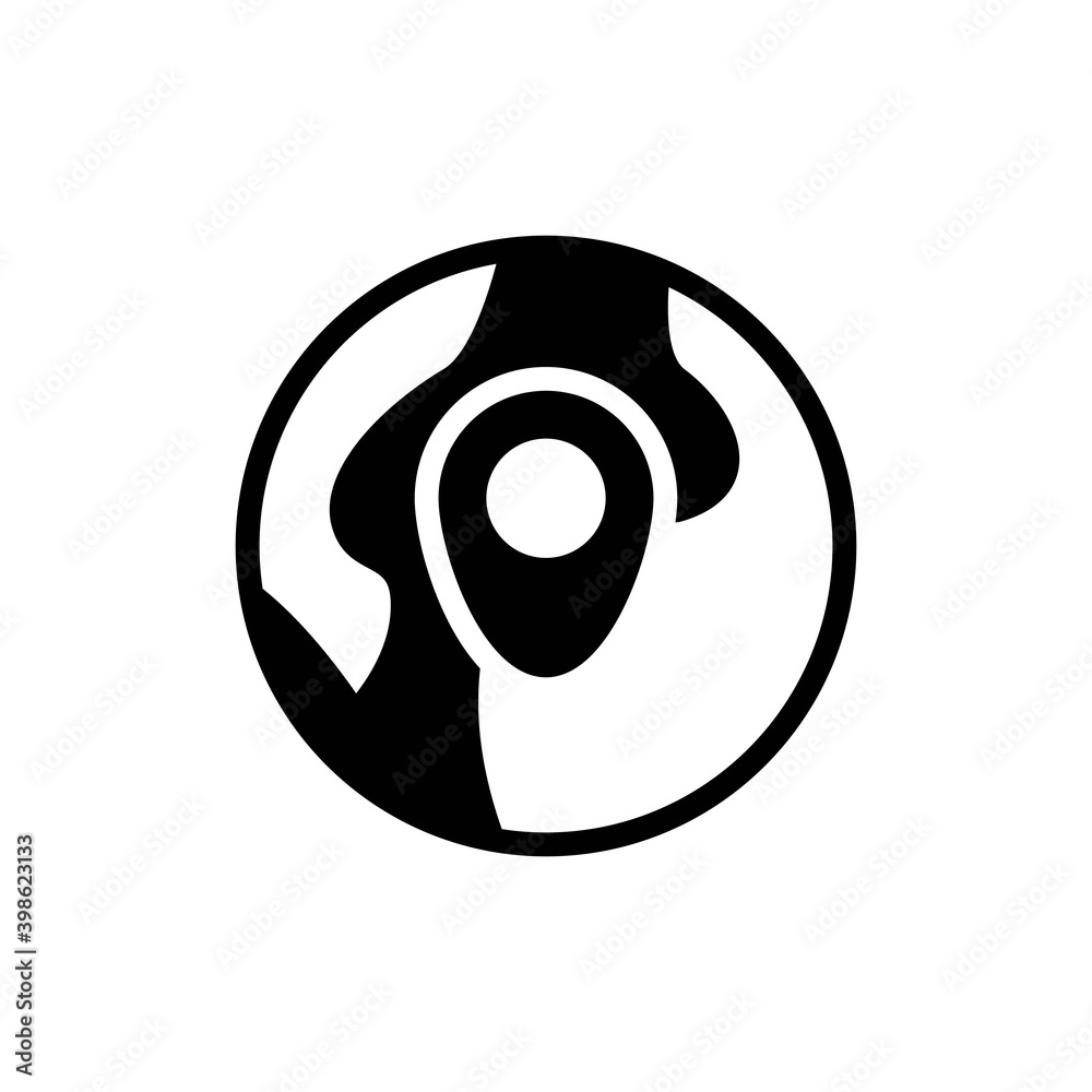 global location icon in glyph style isolated on white background. EPS 10 global location icon in glyph style isolated on white background. EPS 10