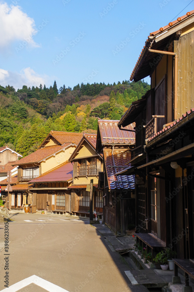 世界遺産である石見銀山の街並み