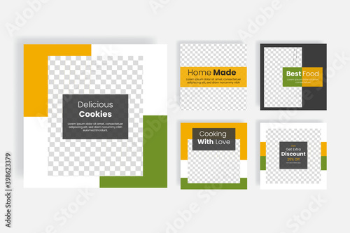 Delicious food social media post template banner