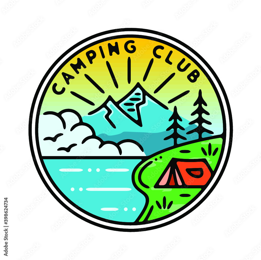 Samping Club Monoline Badge Design