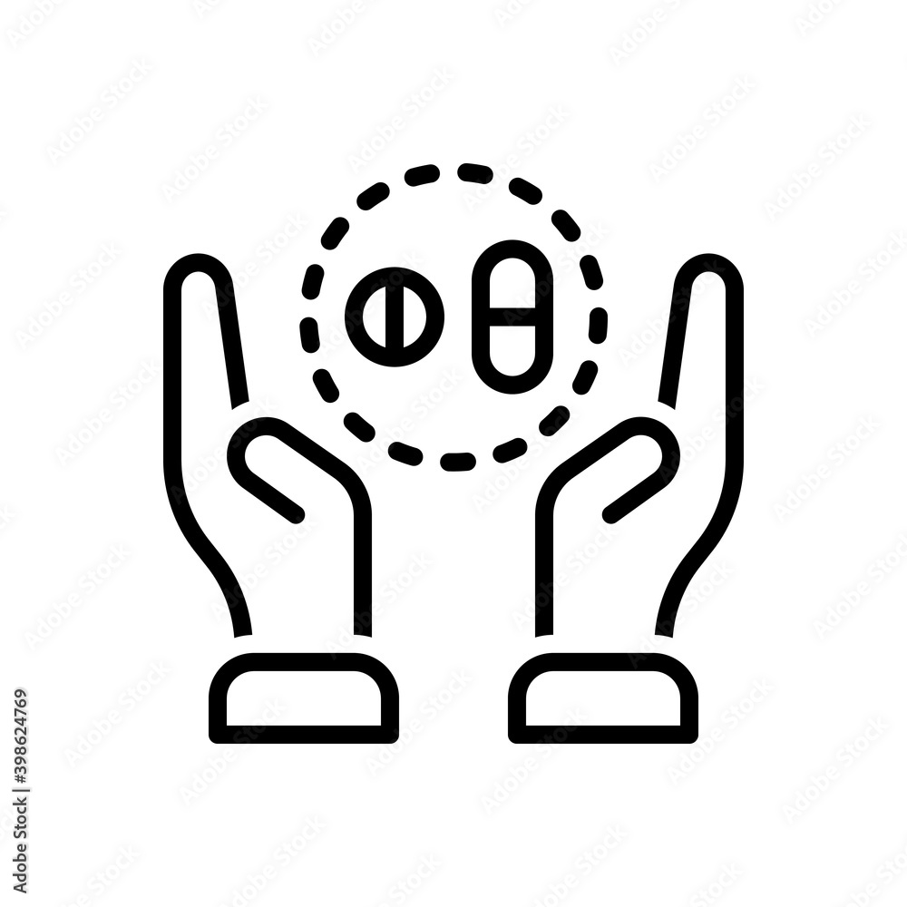 Black line icon for treatment Black line icon for treatment