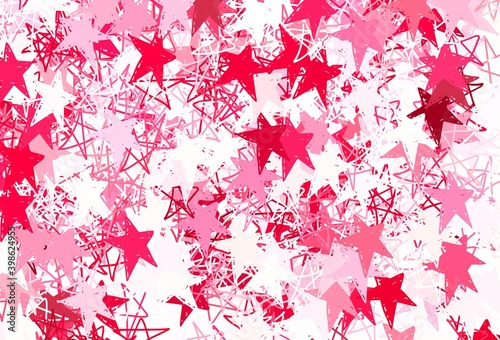 Light Purple vector backdrop with small and big stars.