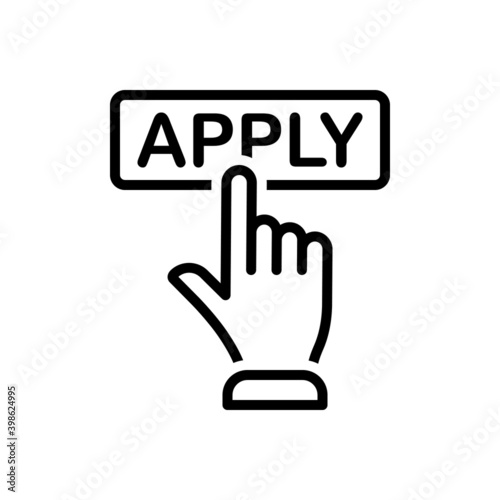 Black line icon for apply