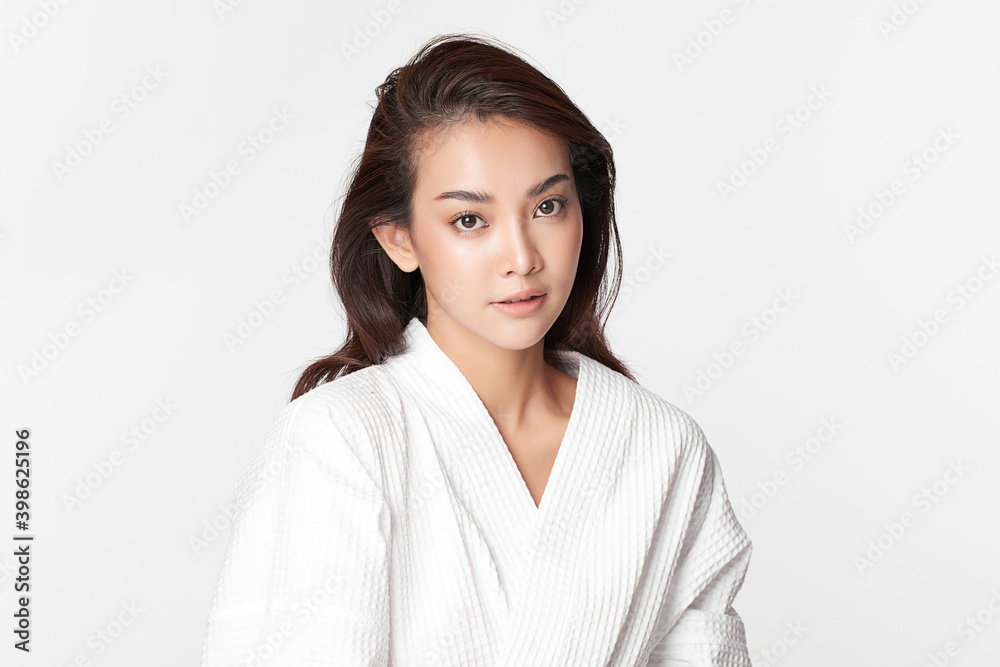 Beautiful Young asian Woman with Clean Fresh Skin, on Pink background, Face care, Facial treatment. Cosmetology, beauty and spa. Asian women portrait Beautiful Young asian Woman with Clean Fresh Skin, on Pink background, Face care, Facial treatment. Cosmetology, beauty and spa. Asian women portrait