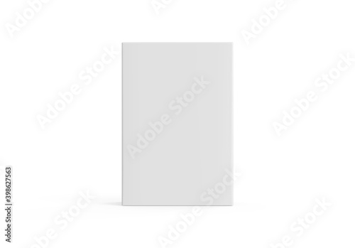 White blank cardboard package box mockup template on isolated white background, ready for design presentation, 3d illustration