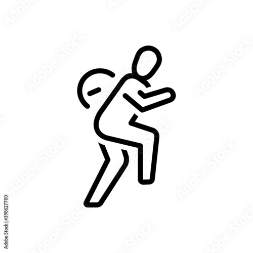 Black line icon for slowly