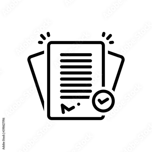 Black line icon for treaty
