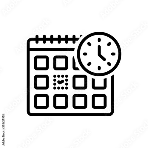 Black line icon for appoint
