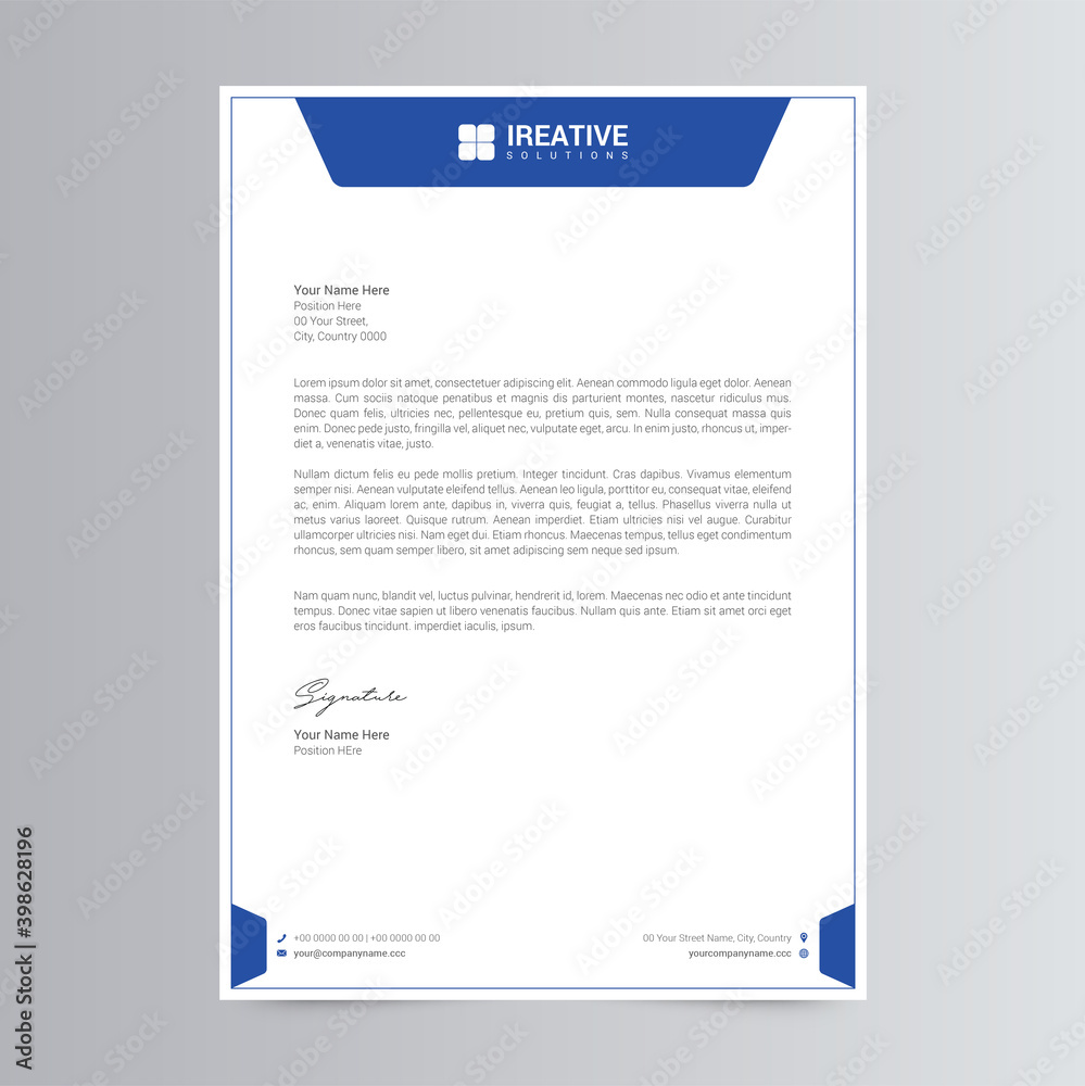 Clean and Modern Letterhead Template Design Clean and Modern Letterhead Template Design