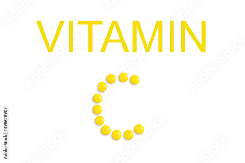 Obraz na płótnie Vitamin C pills on white background