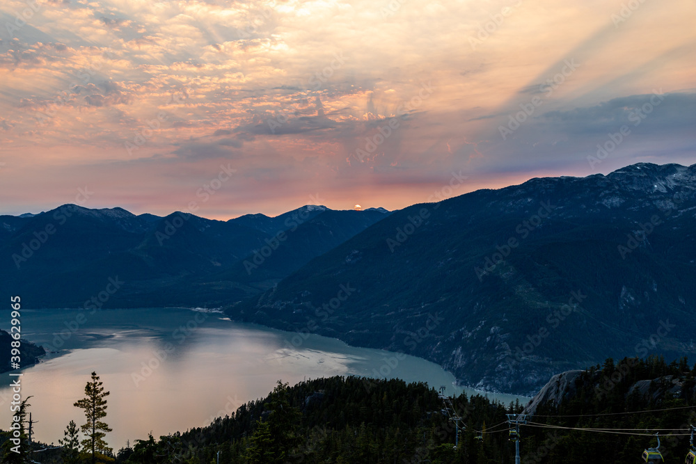 Howe Sound sunset - British Columbia Canada travle and tourism