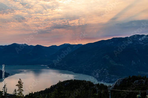 Howe Sound sunset - British Columbia Canada travle and tourism