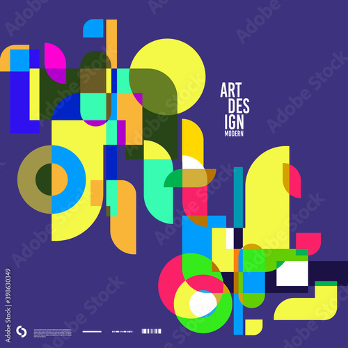 Trendy Abstract Colorful Geometric and Curve Vector Illustration Collage for Cover, book, social media story, and Page Layout Design.