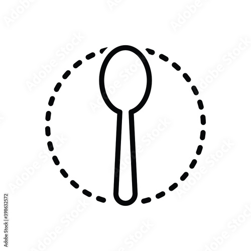 Black line icon for spoon