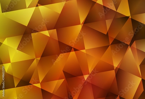 Light Orange vector gradient triangles pattern. © smaria2015