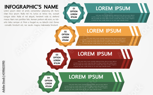 Four options abstract infographic template for business presentation.