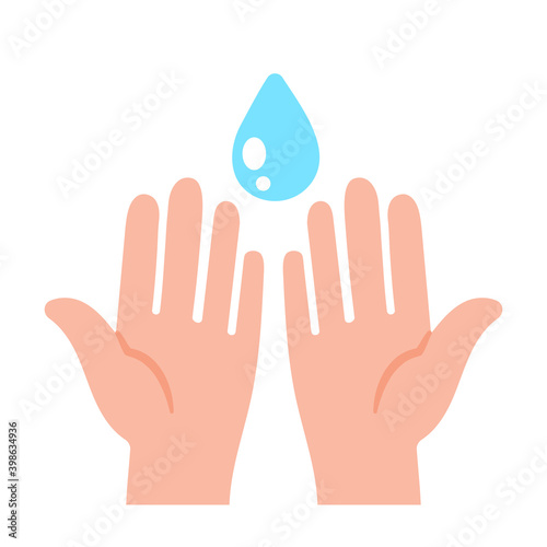 Vector comics hand washing with soap and water to kill viruses.