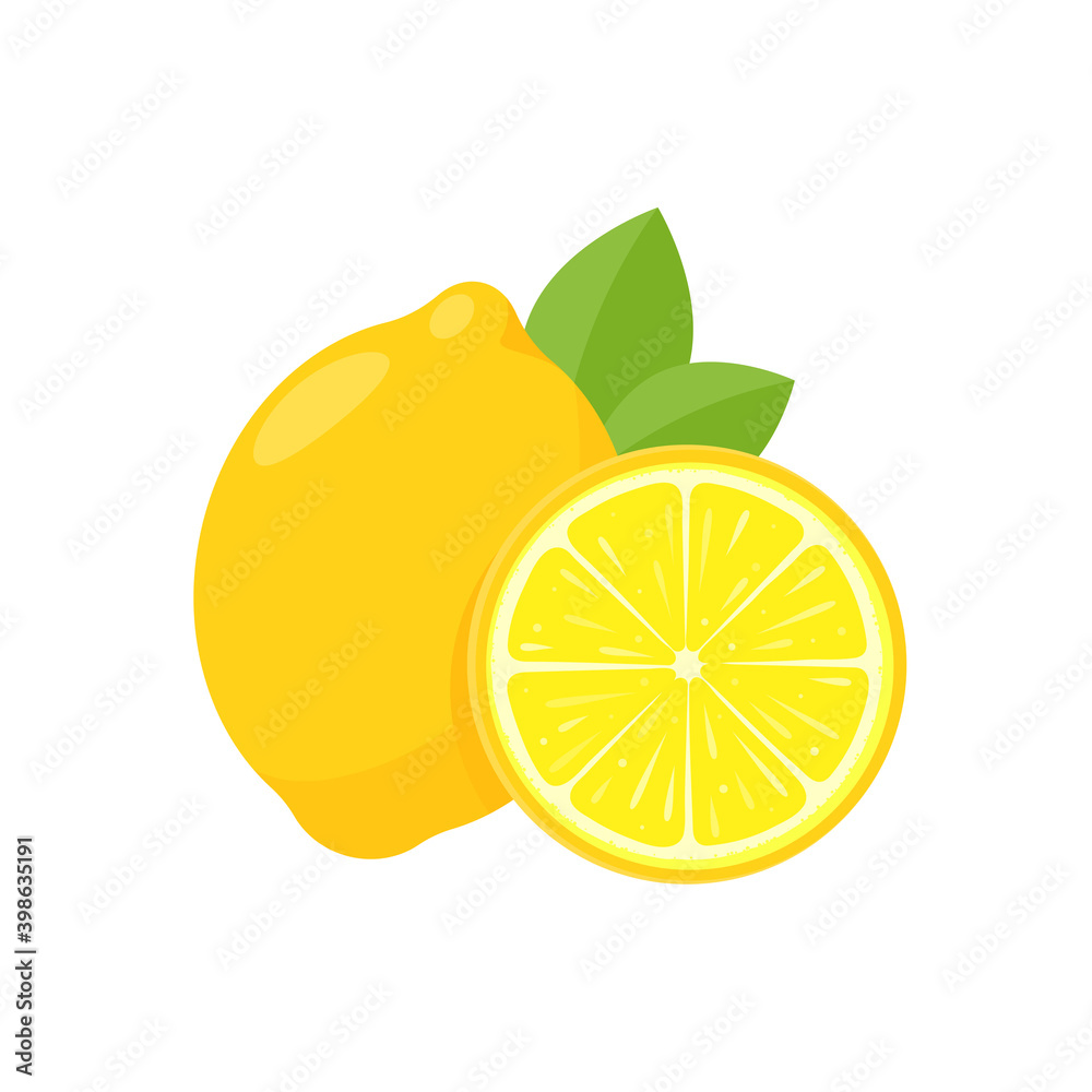 Vector yellow lemon fruit with sour taste for cooking and squeezing to make healthy lemonade Vector yellow lemon fruit with sour taste for cooking and squeezing to make healthy lemonade