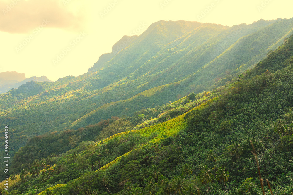 Nuku hiva - polynesie francaise - montagne verdoyante