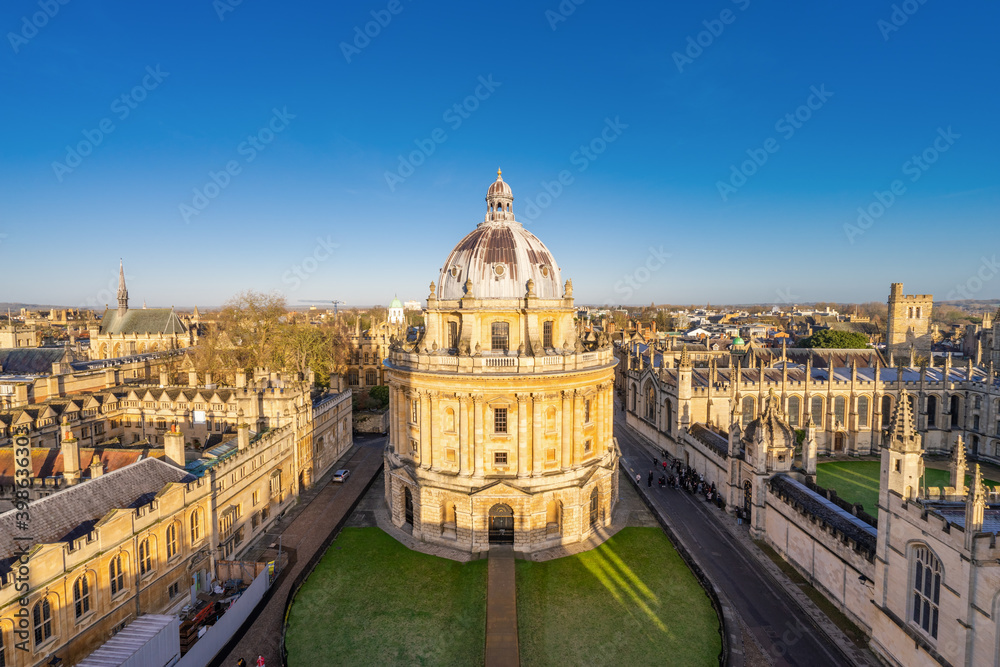 Skyline of Oxford city in England viewed in the morning 