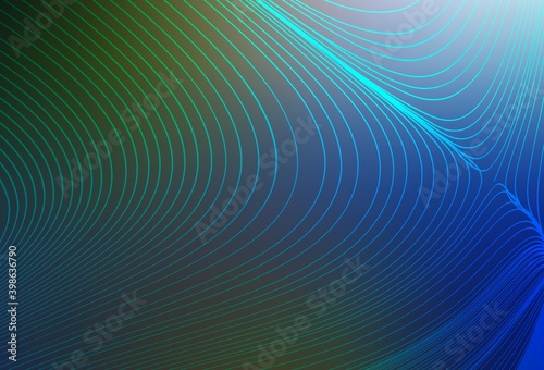 Dark Blue, Green vector backdrop with wry lines.