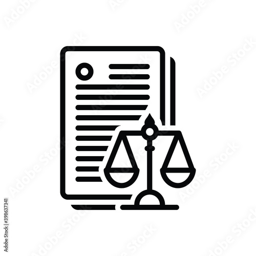 Black line icon for laws 