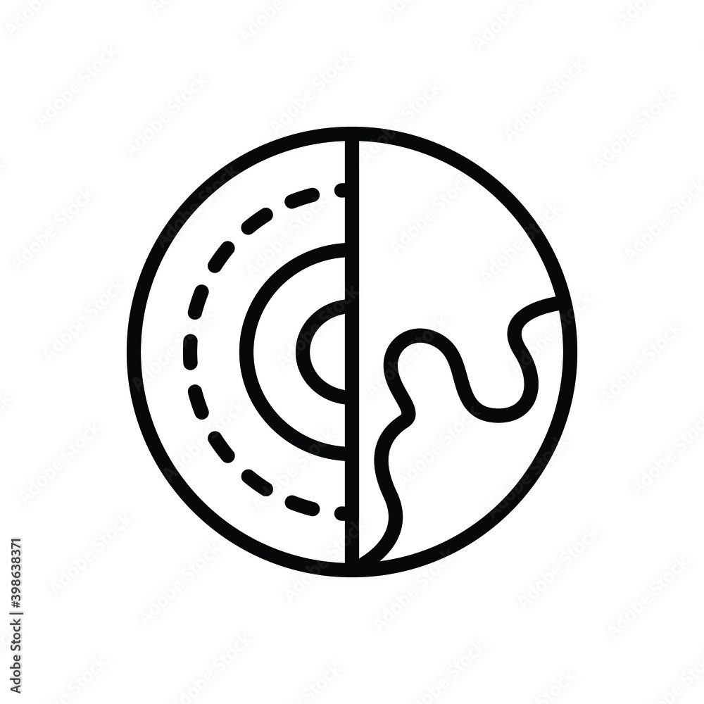 Black line icon for geology