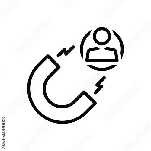 Black line icon for leads