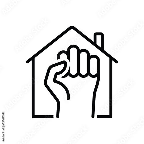 Black line icon for occupied