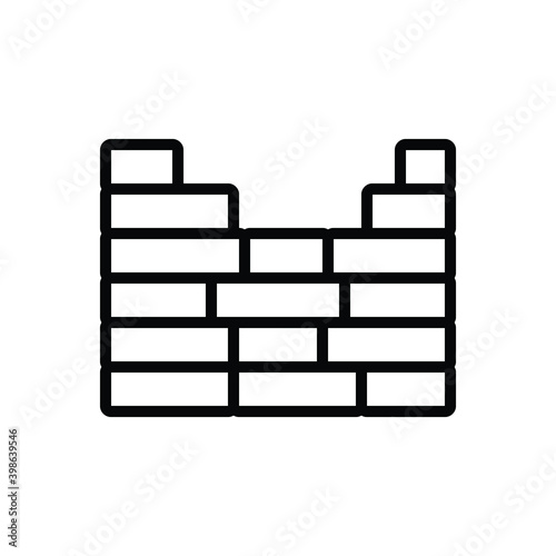 Black line icon for wall