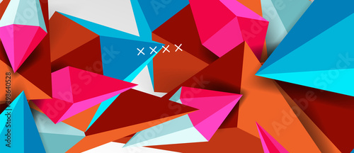 3d low poly abstract shape background vector illustration