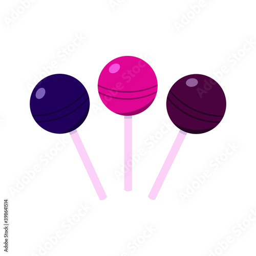 vector isolated colorful lollipops on a white background