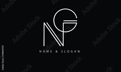 NG, GN, N, G abstract letters logo monogran photo