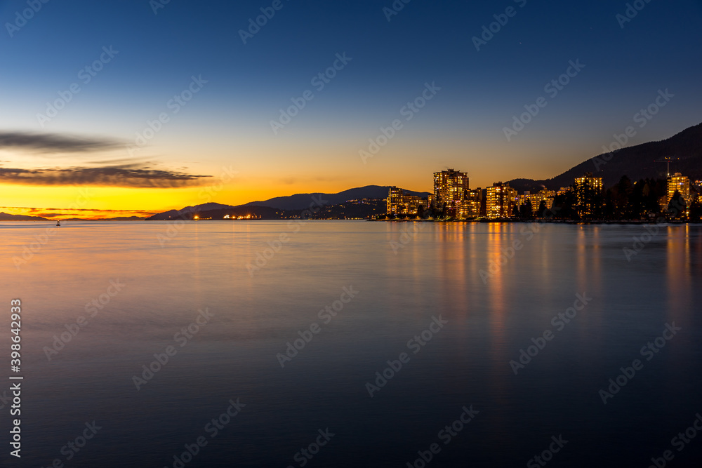 English Bay Sunset - Ambleside, West Vancouver, BC Canada