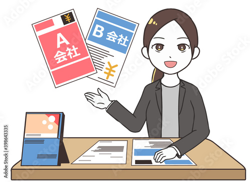 見積もりの相談を受ける　総合代理店　女性