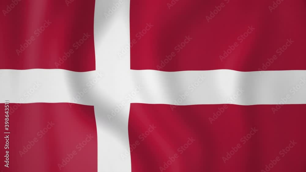 Denmark animated flag. Seamless loop. 4K Denmark animated flag. Seamless loop. 4K
