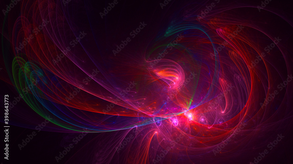 3D rendering abstract multicolor fractal light background 3D rendering abstract multicolor fractal light background