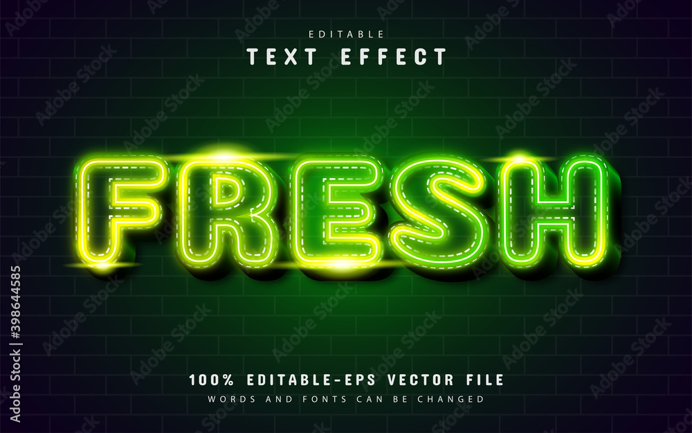 Fresh text effect with green light Fresh text effect with green light