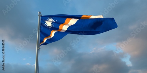 3d rendering of the national flag of the Marshall Islands