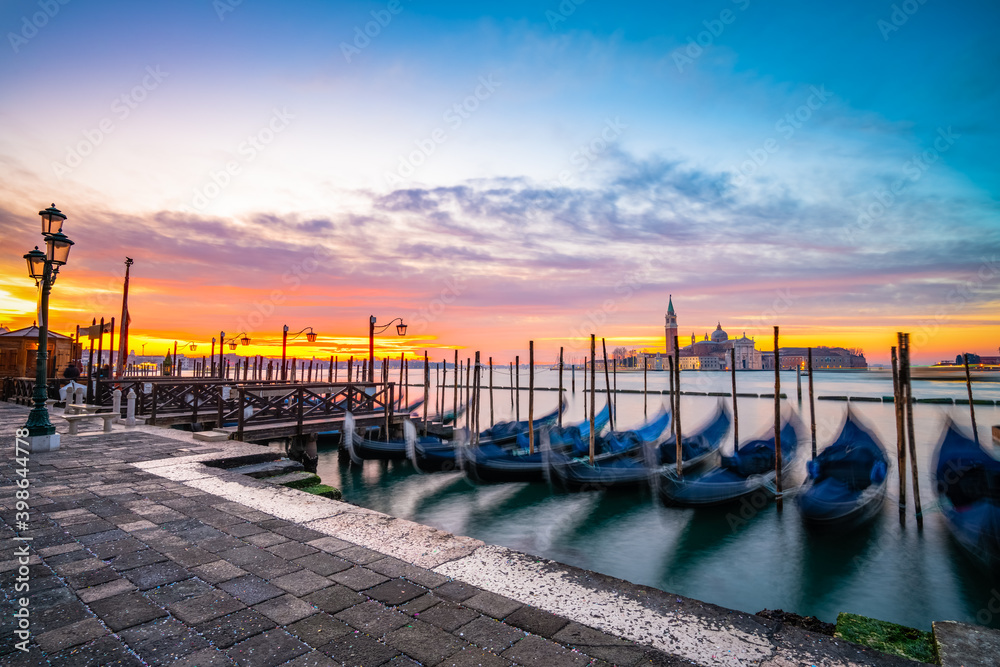 Famous San Giorgio di Maggiore at sunrise in Venice,Italy