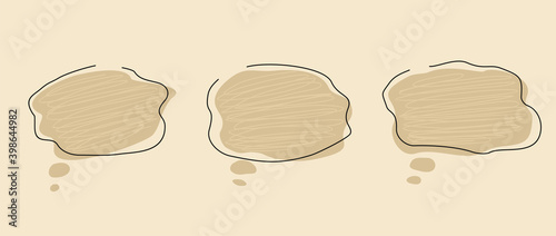 Empty speech bubbles in abstract drawn style
