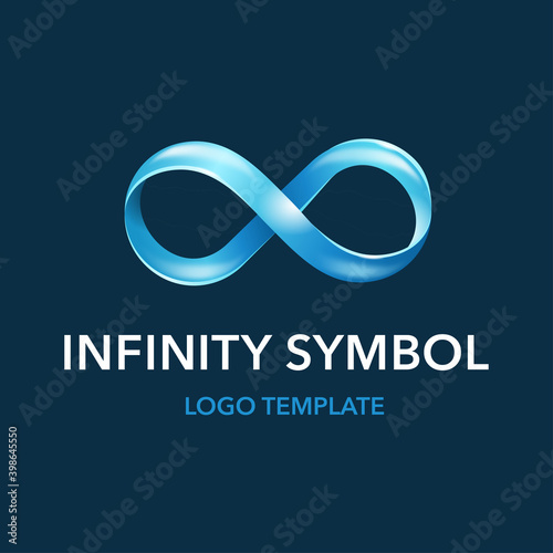 Endless Loop infinity symbol in blue decoration