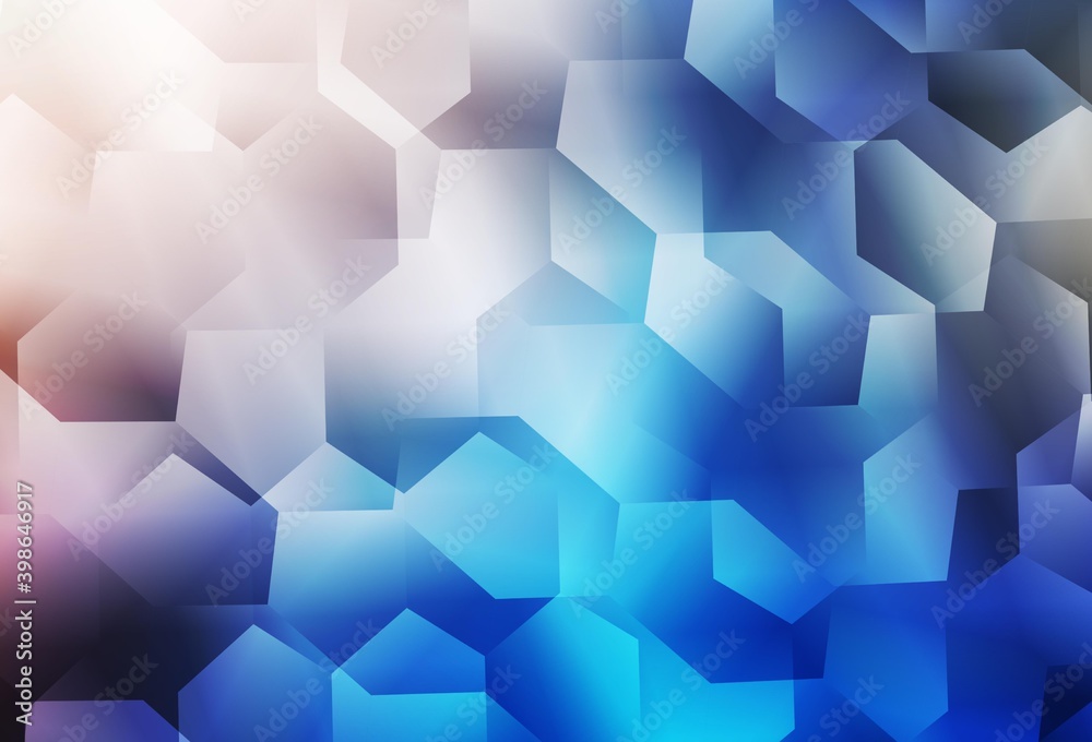 Light Blue, Yellow vector background with set of hexagons. Light Blue, Yellow vector background with set of hexagons.