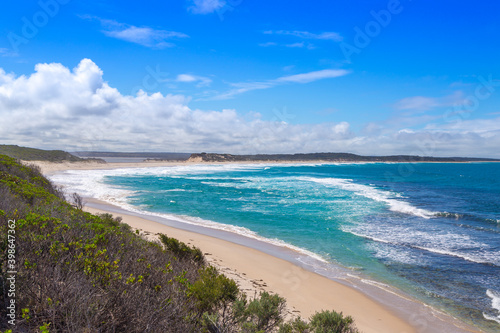 View to the indian ocean from an outlook at the four Mile Beach in the Fitzgerald River National Park west of Hopetoun  Western Australia
