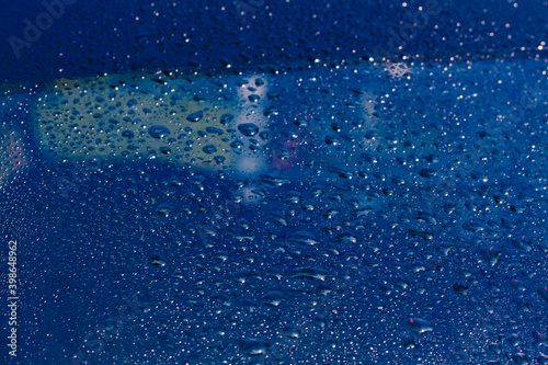 Water rain drops blue Vintage on glass wall on car rain drops on clear window or rain droplets on glass Of Raindrops Or Vapor Trough Window Glass Water droplets blue and Rain droplets 