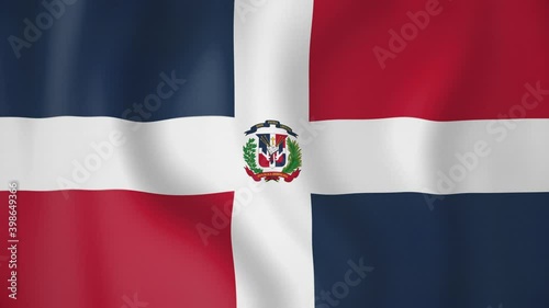Dominican Republic animated flag. Seamless loop. 4K