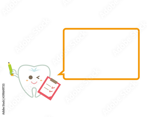 Tooth character illustration. Dentist. Heading. flame.