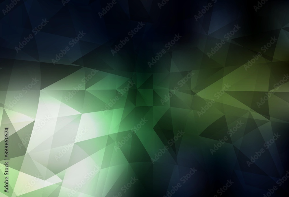 Fototapeta premium Dark Green vector abstract mosaic background.